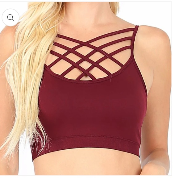 Zenana Outfitters Cross Strappy Wirefree Bralette Size L/XL Set Of 3 - Picture 1 of 8